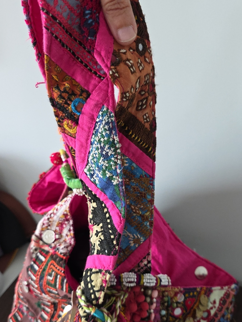 Boho Bold Embroidered Shoulder Tote Bag - Picture 14 of 16